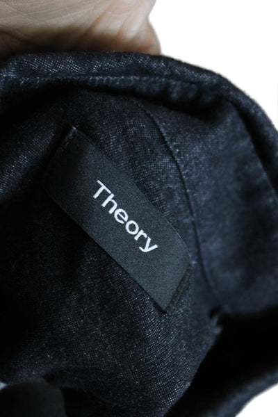 Theory Womens Cotton Long Sleeve Collared Button Down Shirt Dark Blue Size XS
