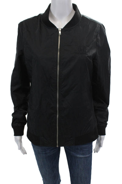 Charles River Apparel Womens Textured Long Sleeve Full Zip Jacket Black Size S