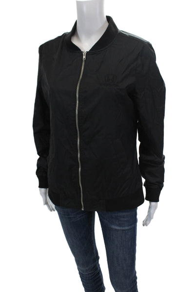 Charles River Apparel Womens Textured Long Sleeve Full Zip Jacket Black Size S