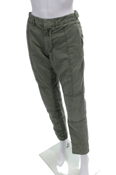 Marc By Marc Jacobs Womens Cotton Button Zip Straight Casual Pants Green Size EU