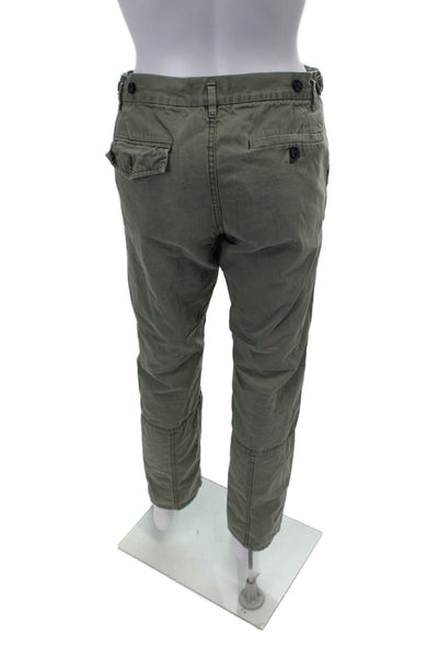 Marc By Marc Jacobs Womens Cotton Button Zip Straight Casual Pants Green Size EU