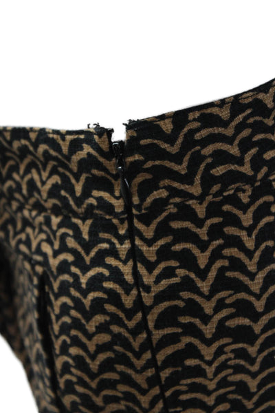 Cartonnier Anthropologie Womens Textured Straight Leg Pattern Pants Brown Size 6