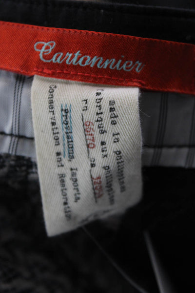 Cartonnier Anthropologie Womens Textured Straight Leg Pattern Pants Brown Size 6