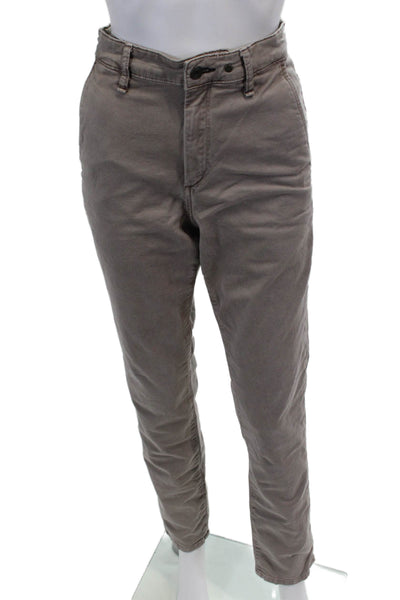 Rag & Bone Womens Mid Rise Slim Leg Casual Pants Timber Brown Cotton Size 31