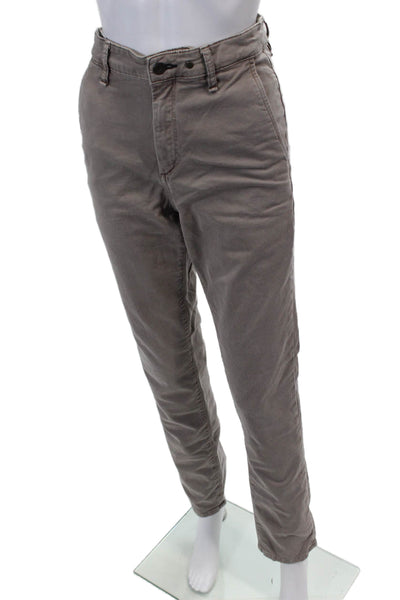 Rag & Bone Womens Mid Rise Slim Leg Casual Pants Timber Brown Cotton Size 31