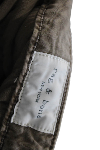 Rag & Bone Womens Mid Rise Slim Leg Casual Pants Timber Brown Cotton Size 31
