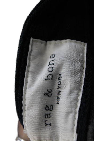 Rag & Bone Womens Mid Rise Slim Leg Causal Pants Navy Blue Cotton Size 31