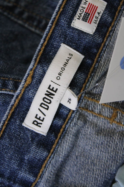 Re/Done Womens Cotton Denim Five Pocket Mid-Rise Skinny Jeans Navy Size 25