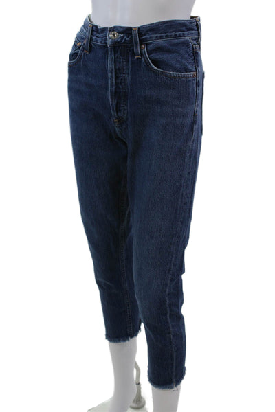 Agolde Womens Cotton Denim Five Pocket Mid-Rise Tapered Jeans Navy Size 24