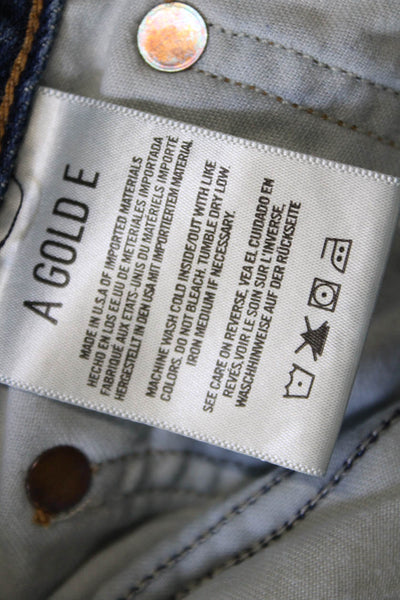 Agolde Womens Cotton Denim Five Pocket Mid-Rise Tapered Jeans Navy Size 24