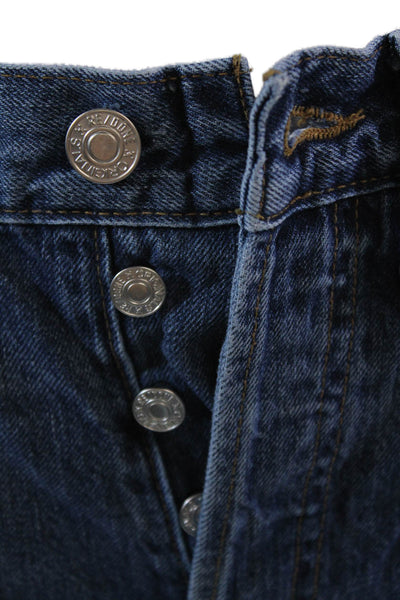 Re/Done Womens Cotton Denim Five Pocket Mid-Rise Skinny Jeans Blue Size 25