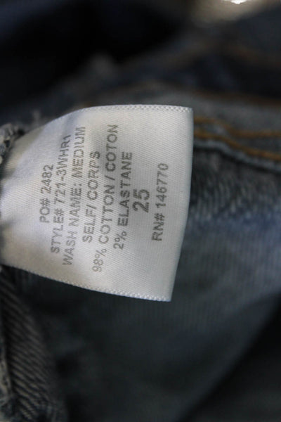 Re/Done Womens Cotton Denim Five Pocket Mid-Rise Skinny Jeans Blue Size 25