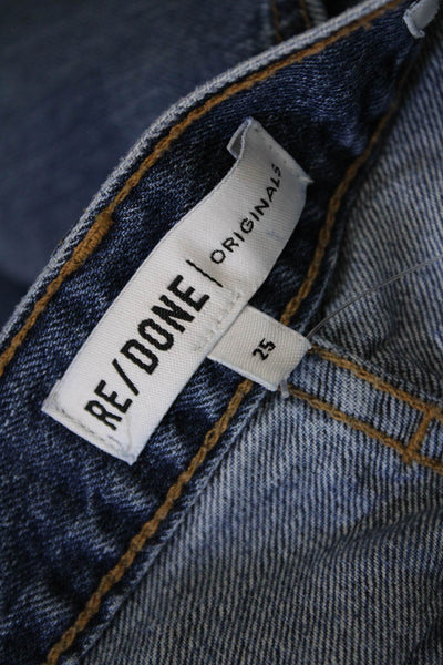 Re/Done Womens Cotton Denim Five Pocket Mid-Rise Skinny Jeans Blue Size 25