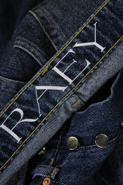 Raey Womens Denim 5 Pocket Button Closure High-Rise Wide Leg Jeans Blue Size 20