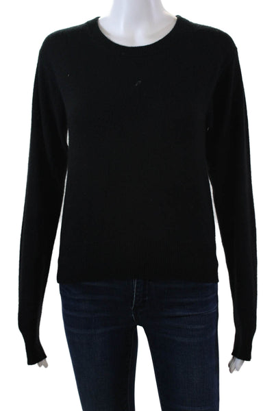 Brodie Womens Cashmere Long Sleeve Pullover Knit Sweater Black Size XS