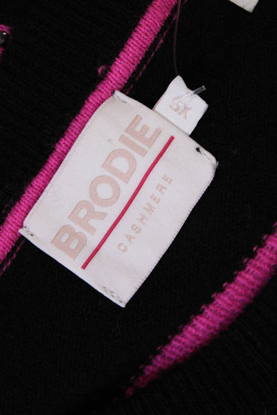 Brodie Womens Cashmere Long Sleeve Pullover Knit Sweater Black Size XS