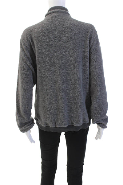 Patagonia Womens Half Button Down Turtleneck Sweater Gray Size Small