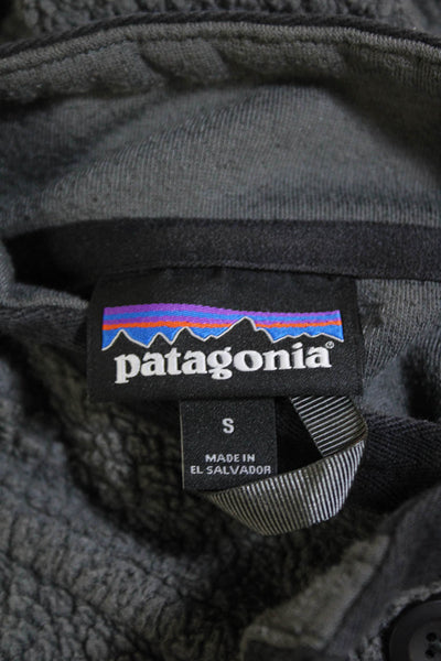 Patagonia Womens Half Button Down Turtleneck Sweater Gray Size Small