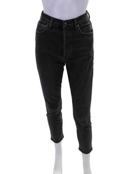 Agolde Womens Cotton Denim Five Pocket Mid-Rise Skinny Jeans Black Size 25