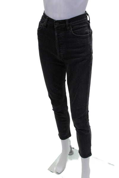 Agolde Womens Cotton Denim Five Pocket Mid-Rise Skinny Jeans Black Size 25