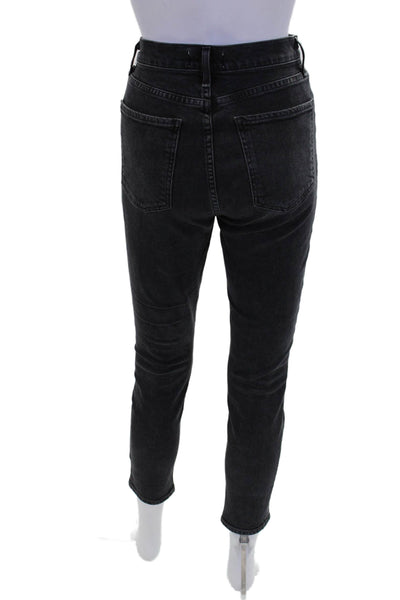 Agolde Womens Cotton Denim Five Pocket Mid-Rise Skinny Jeans Black Size 25