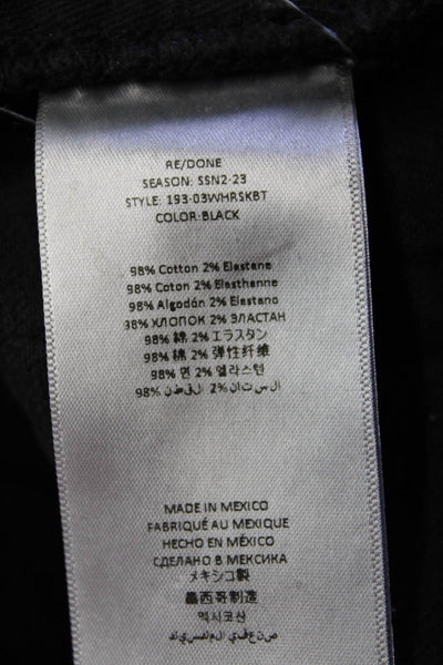 Re/Done Womens Cotton Denim 5 Pocket Mid-Rise Straight Leg Jeans Black Size 25