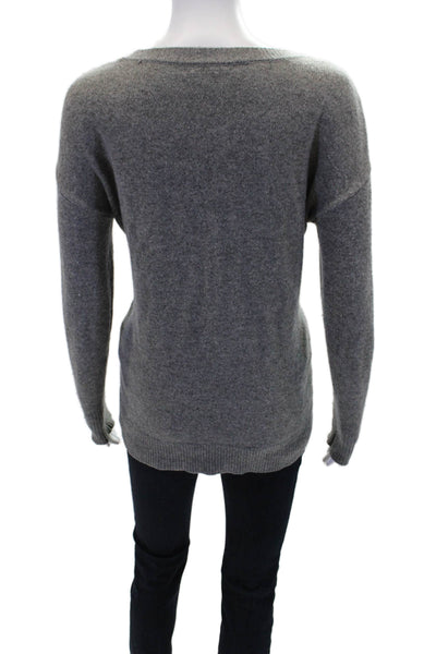 J Crew Womens Wool Long Sleeve Embellished Braided Trim Sweater Gray Size XS