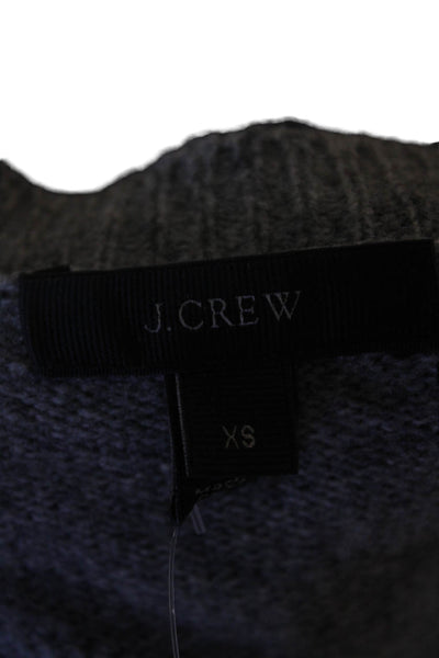 J Crew Womens Wool Long Sleeve Embellished Braided Trim Sweater Gray Size XS