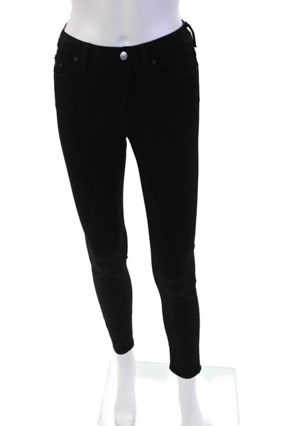ACNE Studios Womens High Rise Skinny Leg Jeans Climb Stay Black Cotton Size 24