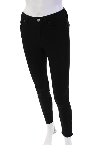 ACNE Studios Womens High Rise Skinny Leg Jeans Climb Stay Black Cotton Size 24