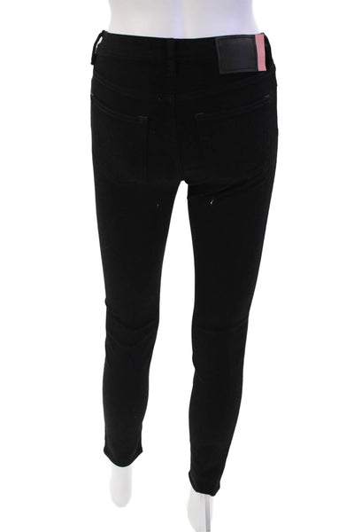ACNE Studios Womens High Rise Skinny Leg Jeans Climb Stay Black Cotton Size 24