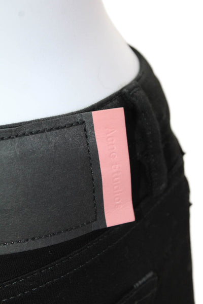 ACNE Studios Womens High Rise Skinny Leg Jeans Climb Stay Black Cotton Size 24