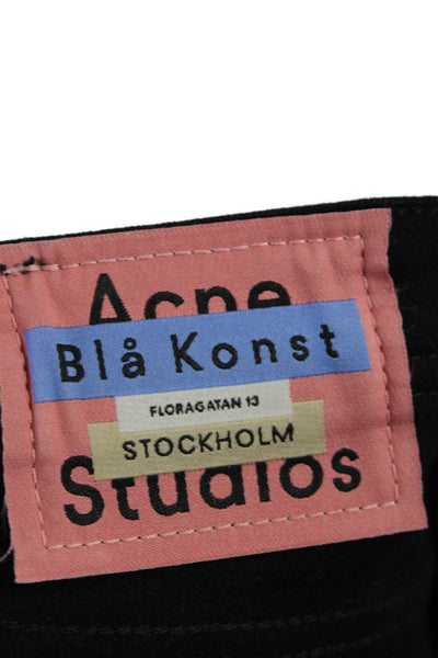 ACNE Studios Womens High Rise Skinny Leg Jeans Climb Stay Black Cotton Size 24