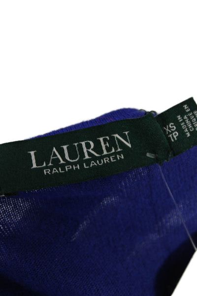 Lauren Ralph Lauren Womens Modal V-neck Long Sleeve Knit Top Blue Size S