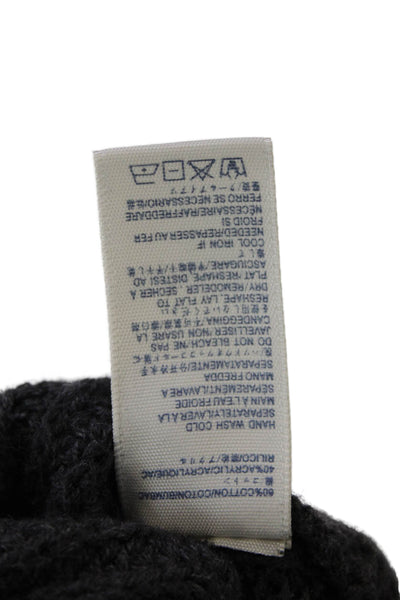 Rebecca Minkoff Womens Cotton Long Sleeve Round Neck Knit Sweater Gray Size XS