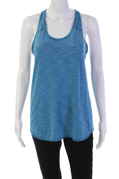 Lululemon Womens Cotton Scoop Neck Sleeveless Knit Tank Top Blue Size S