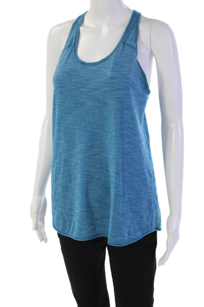 Lululemon Womens Cotton Scoop Neck Sleeveless Knit Tank Top Blue Size S