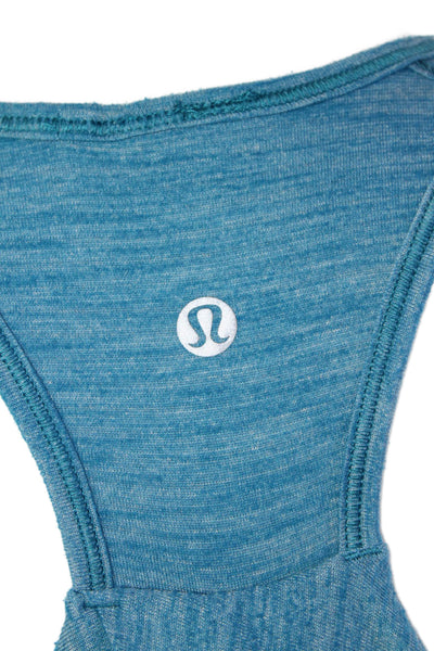 Lululemon Womens Cotton Scoop Neck Sleeveless Knit Tank Top Blue Size S