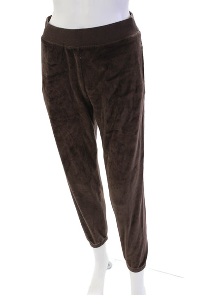 Sunday Best Womens Cotton Elastic Waistband Cuff Bottom Pants Brown Size S