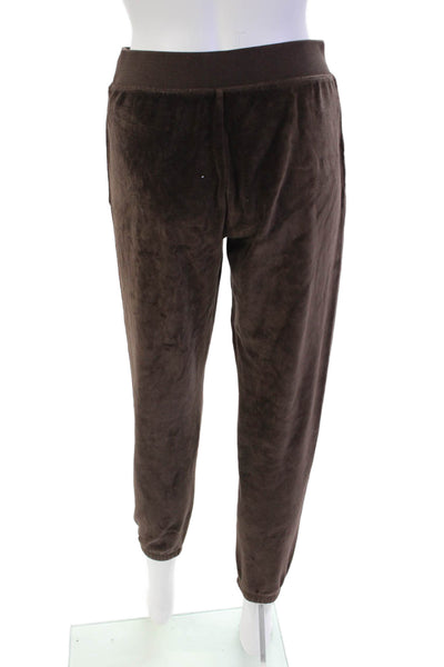 Sunday Best Womens Cotton Elastic Waistband Cuff Bottom Pants Brown Size S