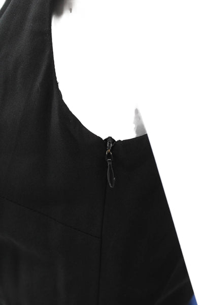 Piazza Sempione Womens Back Zip Sleeveless V Neck Shift Dress Black Size IT 38