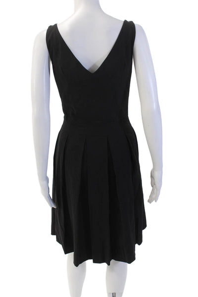 Piazza Sempione Womens Back Zip Sleeveless V Neck Shift Dress Black Size IT 38
