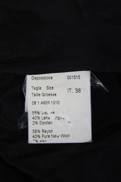 Piazza Sempione Womens Back Zip Sleeveless V Neck Shift Dress Black Size IT 38
