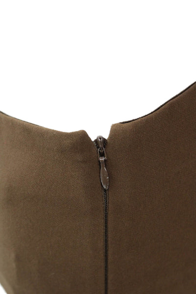 Vince Womens Cotton Darted Side Zipped Tapered Dress Pants Brown Size S