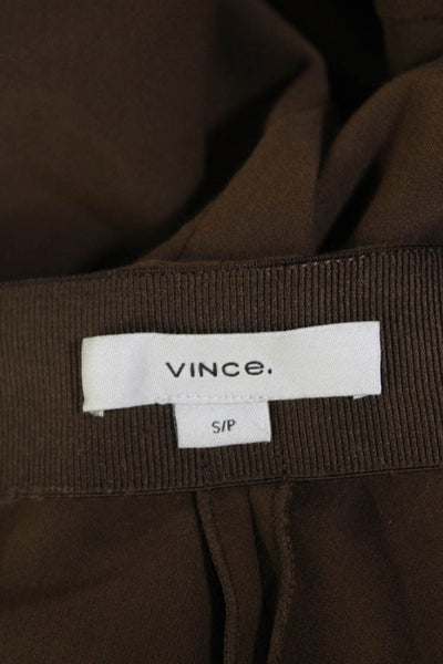 Vince Womens Cotton Darted Side Zipped Tapered Dress Pants Brown Size S