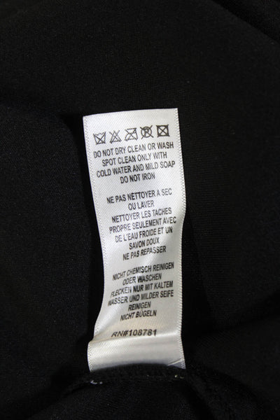 Aidan Mattox Womens V-Neck Sequined Back Zipped Embroidered Dress Black Size 4