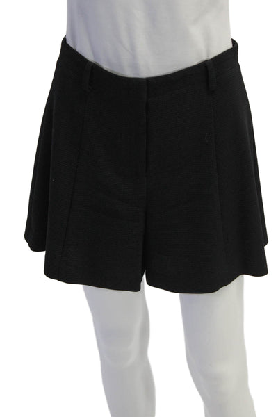 Rebecca Minkoff Womens Textured Pleated Zip Dress Shorts Black Size 06