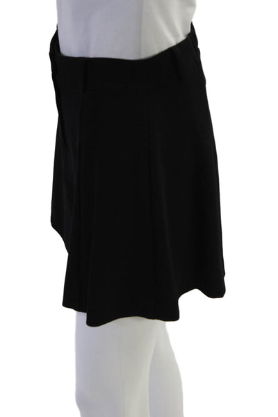 Rebecca Minkoff Womens Textured Pleated Zip Dress Shorts Black Size 06