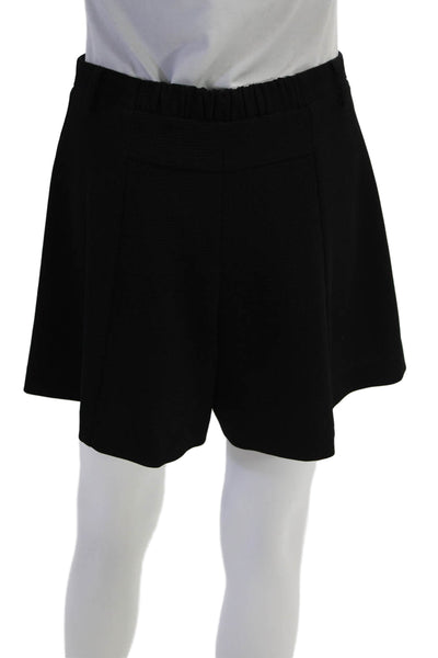Rebecca Minkoff Womens Textured Pleated Zip Dress Shorts Black Size 06