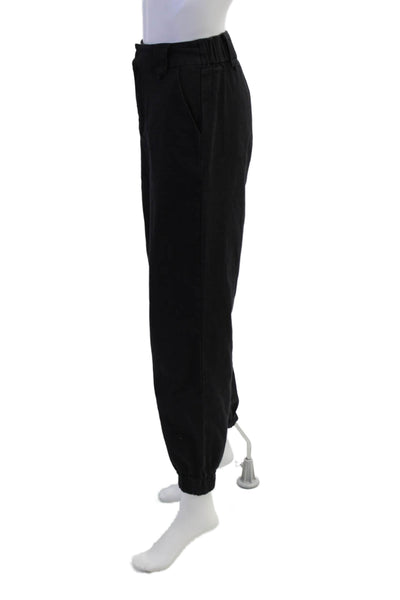 I Am Gia Womens Cotton Pocketed Gathered Ankle Casual Pants Black Size S